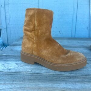 Vince Suede Tan Platform Ankle Boot